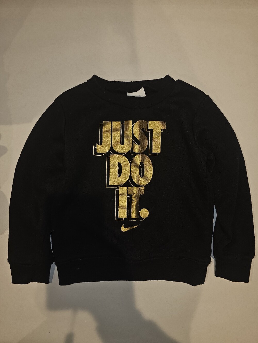 Good | 3T | Nike | Black & Metallic Gold Just Do It Crewneck Sweatshirt